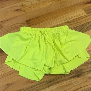 Neon green butterfly shorts